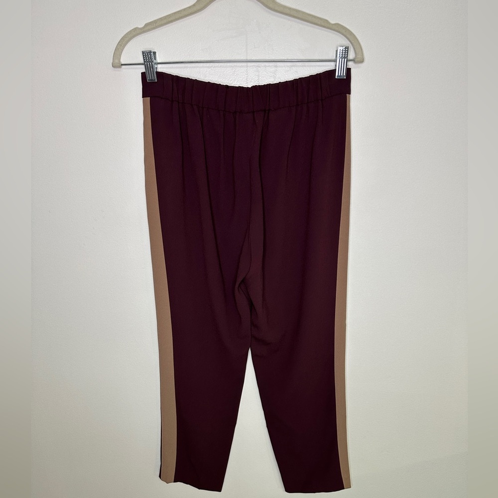 ARITZIA Babaton Conan Pant Maroon & Beige Stripe sz 4‎